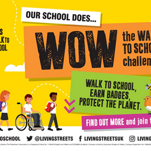 WOW, the Walk to School Challenge information poster